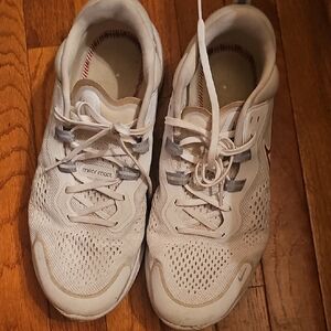 Nike White and Red Baseball Stitch Sneakers